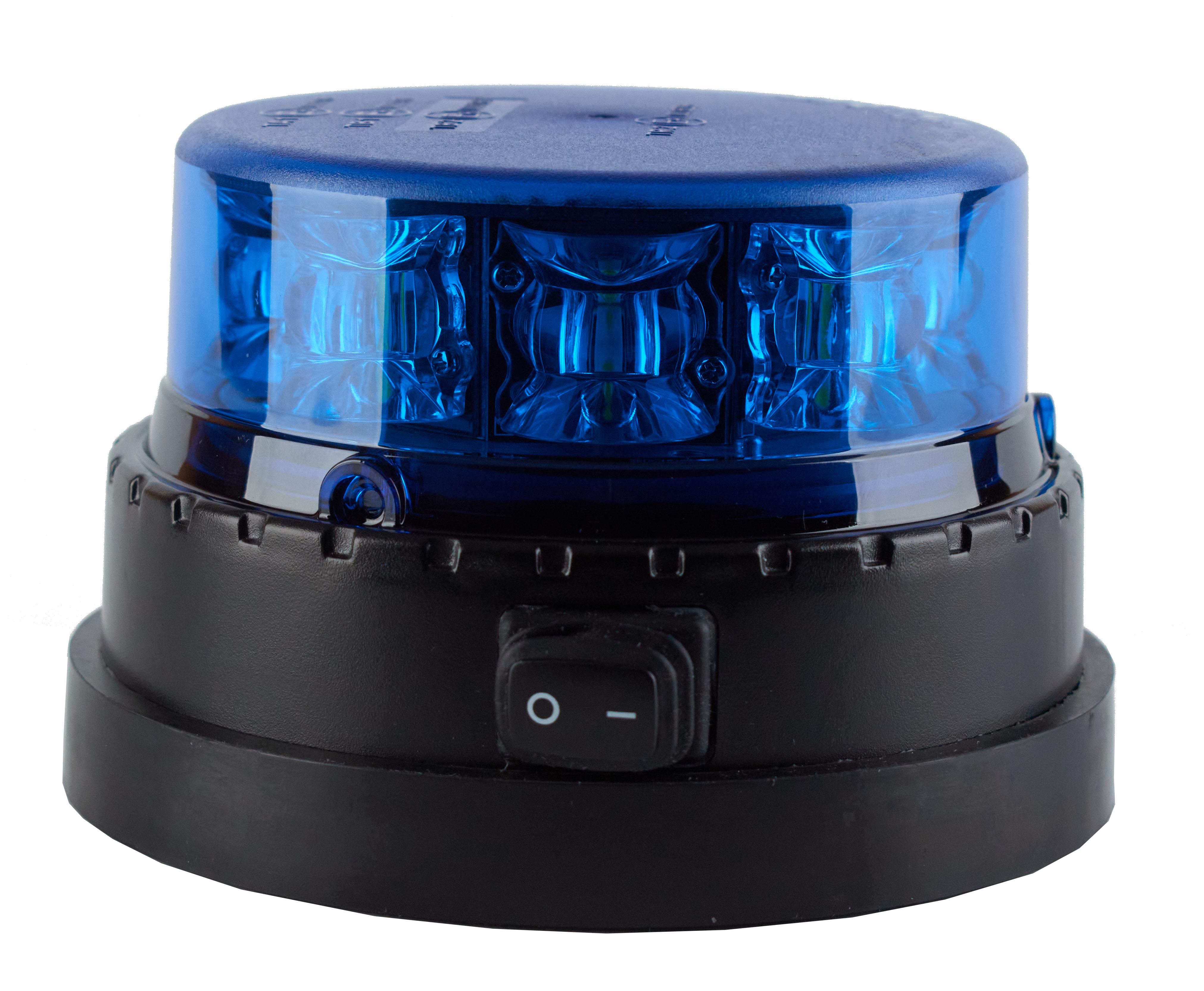 Gyrophare magnétique à led bleu à pile pour signalisation autonome